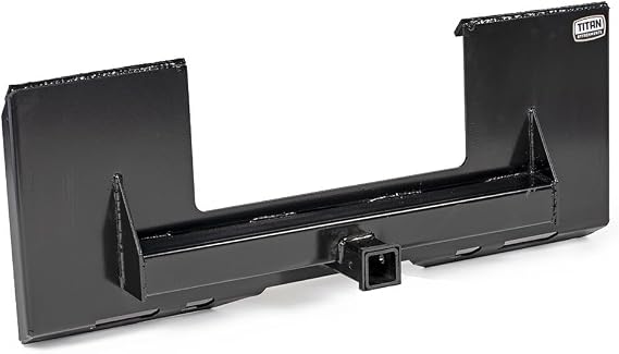 Titan Attachments Universal Cut Out Receiver Mount Plate, 1/4" Thick Skid Steer Plate Attachment, 2" Receiver Hitch, 3000 LB Weight Capacity, Quick Tach Steel Mount Plate Adapter