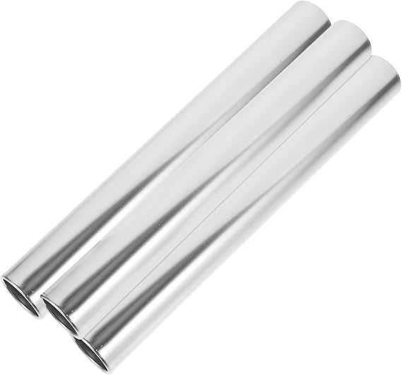 3pcs Aluminum Alloy Relay Baton Silver for Boys and Girls Track Events
