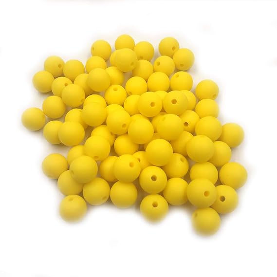 Silicone Pearl Beads Focal for Pen 100pcs 15mm Loose Silicone Round Beads Bulk for Keychain Mom Woman lanyards Craft Jewelry Making