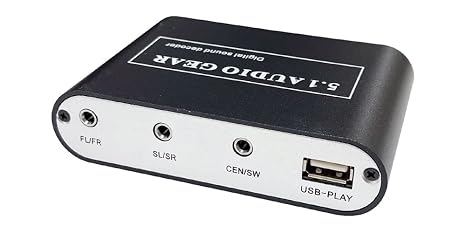Digital S/PDIF Audio to Analog 5.1 Surround Processor with USB MP3 WMP Playback