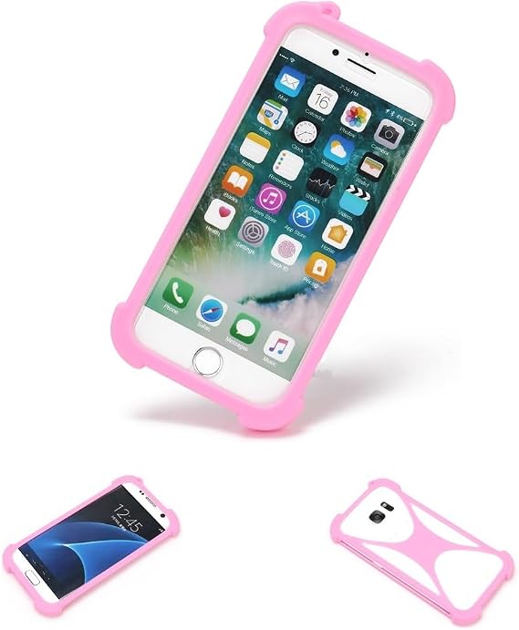K-S-Trade Protective Case For Sharp Aquos V Mobile Phone Bumper Compatible With Sharp Aquos V Silicone Protective Ring Case Cover TPU Softcase Protector Pink (1x)