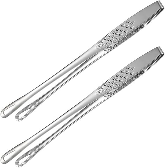 2 PCS Stainless Steel Food Tongs, Multifunction Kitchen Tongs