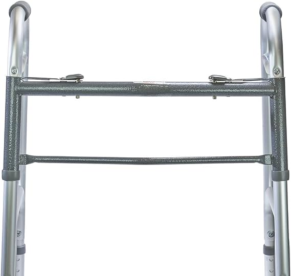 MediChoice Dual-Release Two Button/Folding Walker, Height Adjustable, Aluminum, 300 lb. Capacity (1 Each)