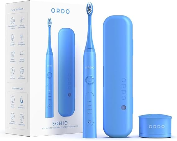 ORDO Sonic+ Electric Toothbrush with Travel Case, 4 Brushing Modes, Arctic Blue