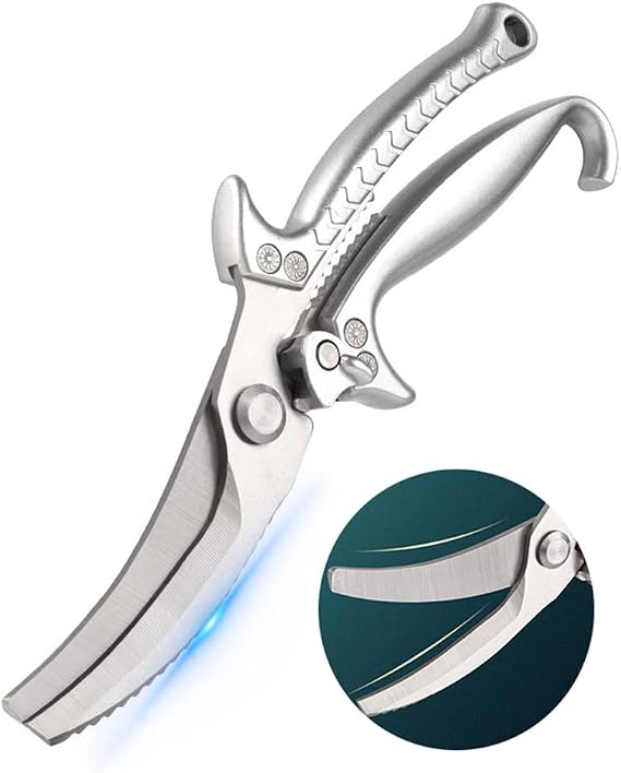 Heavy Duty Stainless Steel Kitchen Scissors with Sharp Serrated Edge