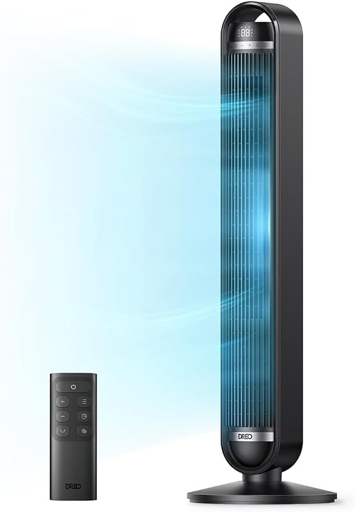 DREO Cruiser TF611S Sessiz Kule Tipi Vantilatör WiFi Kumandalı 9 Hızlı Siyah