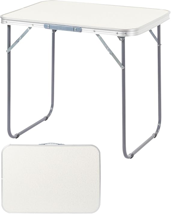 2.0 Ft Folding Portable Camping Table White
