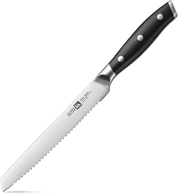 Klaus Meyer Stahl High Carbon Exclusive German Steel 6 inch Utility Serrated Knife Black