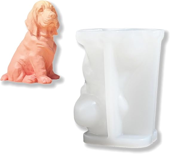 3D Dog Candle Mould, Reusable Silicone Candle Making Mould for Realistic Candles, Soap Making & Resin Casting, Easy Demould Craft Supplies for DIY Home Decor & Beginners(Labrador)