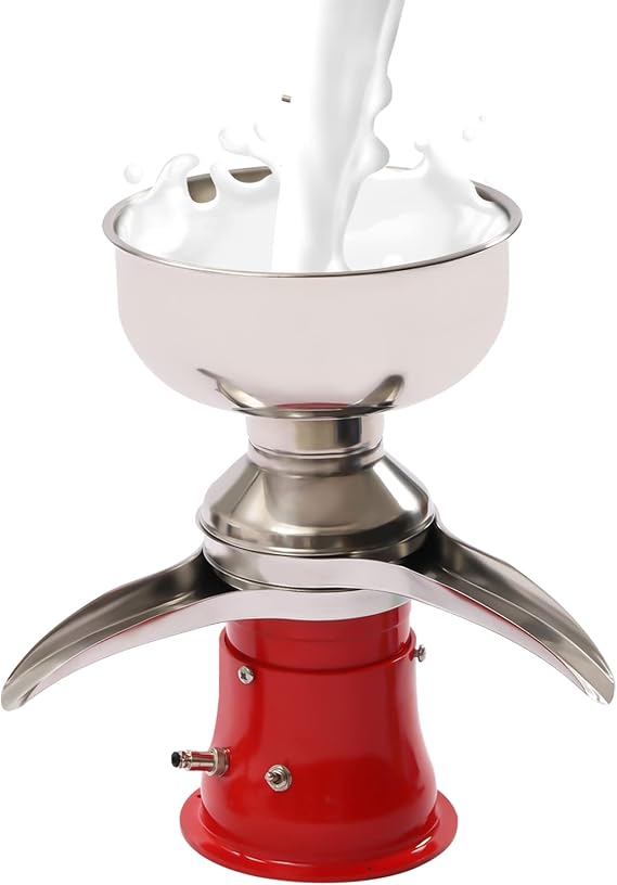 Electric Milk Cream Separator, 50L/h Stainless Steel Centrifugal, 30W Goat Cow Skim Dairy Farm Home Use, 13.2Gal/h