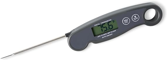 Amazon Basics Instant Read Digital Meat Thermometer, 2-3 Second Response,58 to 572F, Backlit Display, Water-Resistant IP66, for Kitchen and Grilling