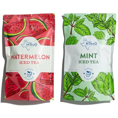 HTeaO Iced Tea Bags - Makes 4 Gallons - Texas Style (Watermelon & Mint)