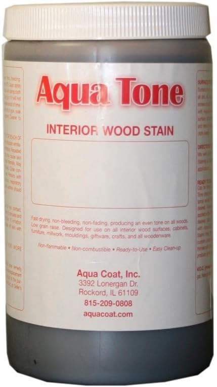 Aqua Tone Water-Based Wood Stain, Ebony, Quart