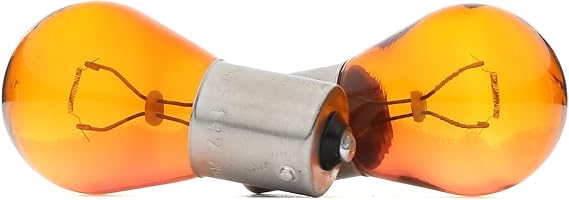 Philips PY21W Vision, 12V Orange Amber Signal Bulb, Pack of 2