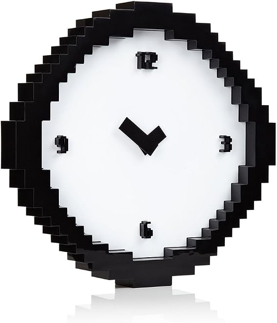 Wall Clock - Black White Pixel Time