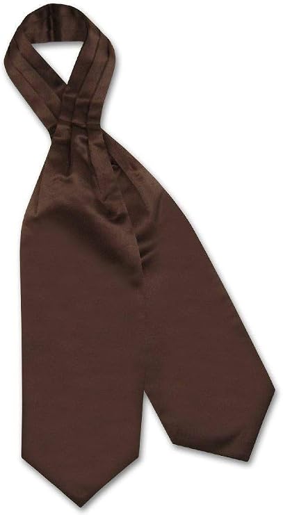 Vesuvio Napoli ASCOT Solid CHOCOLATE BROWN Color Cravat Men's Neck Tie