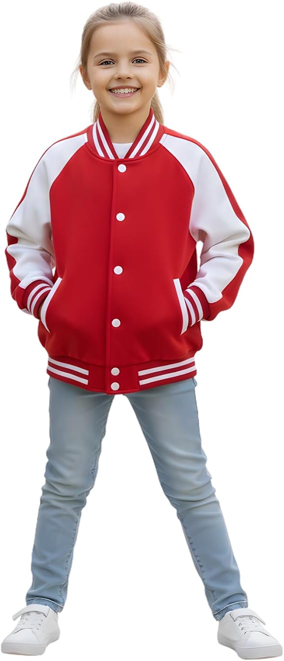 A2Z 4 Kids Girls Boys Varsity Jacket Baseball Coat Age 2-13 Years