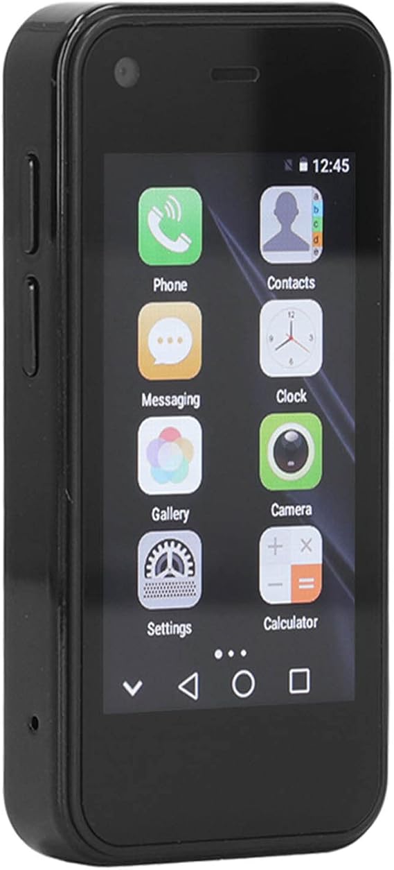 Mini Smartphone, Child Small Phone, 3G 2.5in 1GB 8GB ROM 5MP Quad Core Dual SIM, Unlocked Tiny Phone for Android Cell Phone (Fantasy Night Black)