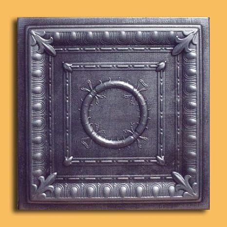 Ancona Silver Black (Foam) Ceiling Tile - Decorative Ceiling Tile Easy Glue up DIY