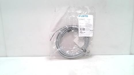 FESTO NEBV-Z4WA2L-R-E-5-N-LE2-S1 (8047680), 24 VDC, 5 M Cable Length, Connecting Cable, END 1: 2-PIN Angled Socket, END 2: 2-Wire Open, IP65, Series NEBV, TPE-U(PUR) Sheath, Without Label Holder