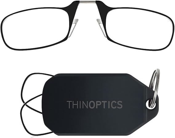 ThinOptics Always With You Reading Glasses with Keychain - Slim Reading Glasses Foldable Arm Free with Case Lightweight Durable and Practical
