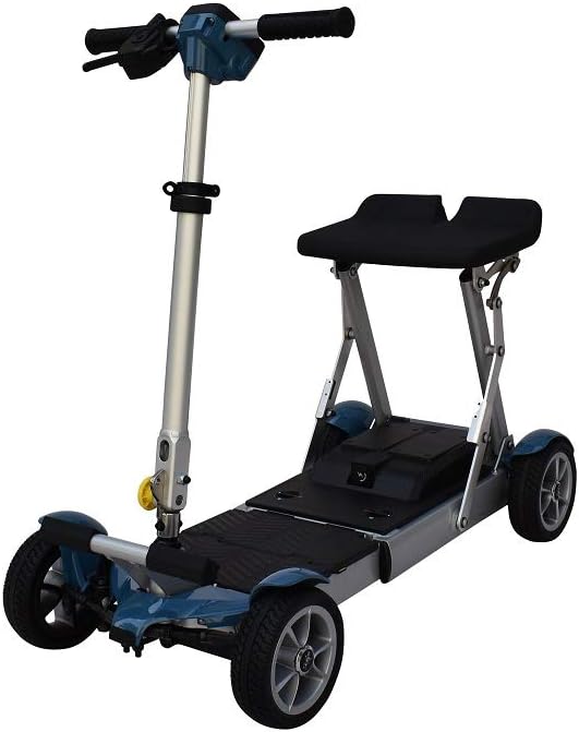 EV Rider Gypsy Ultralight (Weighs only 37Lbs) Collapsible 4-Wheel Mobility Scooter - Ocean Blue