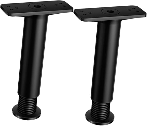 2pcs Adjustable Bed Frame Support Legs Black Plastic EVA