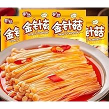 Instant Fresh spicy golden enoki mushroom 10/20packs,spicy strips,Chinese cuisine,red oil enoki mushroom,Mala Latiao,seasoned dishes,delicious snacks gift,healthy pickles,Vegetarian Snacks (30 packs)