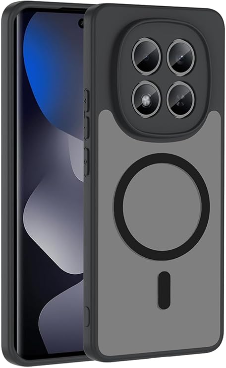 CONSTRAIN - Xiaomi Redmi Note 15 Pro 4G İçin Kılıf MagSafe İle Uyumlu Kamera Korumalı Mat Parmak İzi Tutmayan - Siyah