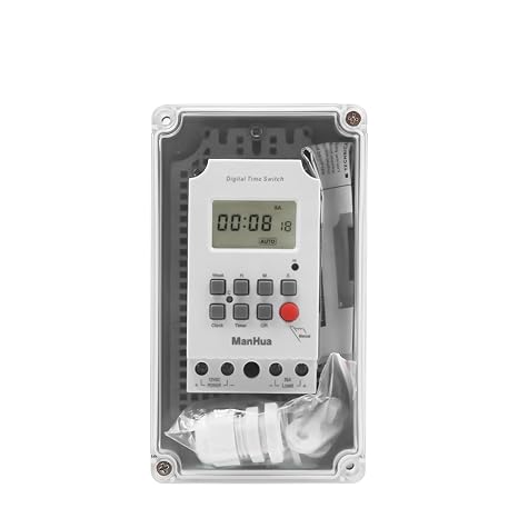 220VAC 30A Rain-Proof Timer Digita MT316SE with Waterproof Box for Outdoor Hunter Our Feeder Digital Timer Switch(White)