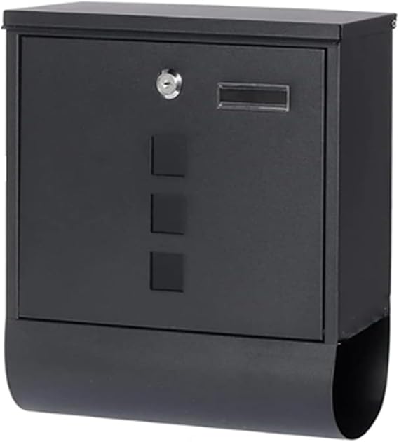 Mailbox Postbox Letterbox with Lock Modern Metal Mailbox Large Capacity Newspapers Mailbox Outside for Door Wall Classic