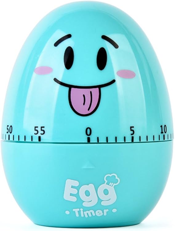 Cute Kitchen Egg Timer For Cooking -60 Minutes Egg Shape Mechanical Rotating Alarm