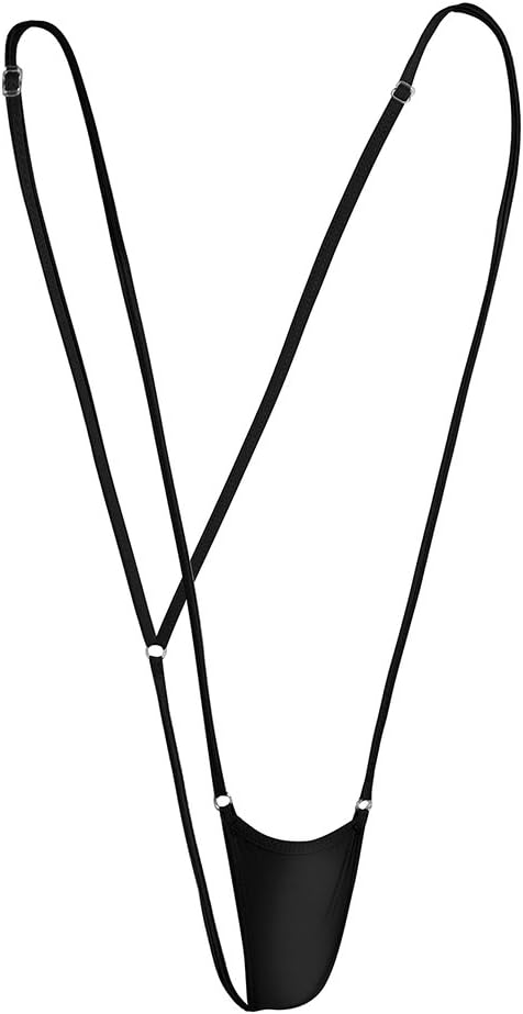 ranrann Women's Mesh Sling Shot Micro Bikini Suspender G-String Thongs Underwear Teddy Lingerie
