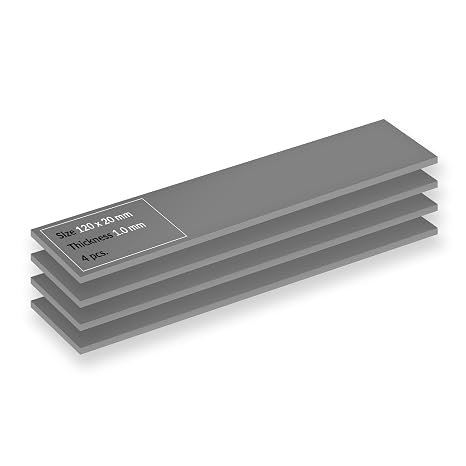 ARCTIC TP-4: Premium Performance Thermal Pad, 120 x 20 x 1.0 mm (4 Pack) | Stackable up to 2mm without loss, high performance, very soft, fills gaps and compensates for irregularities