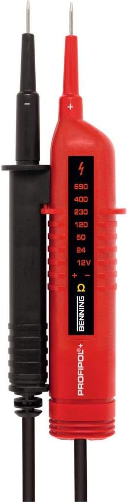 Benning 020023 "Profipol+" Voltage/Continuity Tester, Red/Black