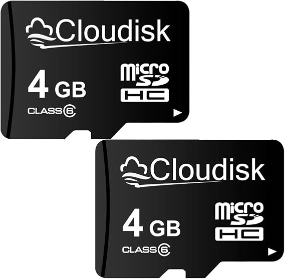 Pack of 2 Micro SD Card 4GB Flash Memory Card C6 Micro SDHC with SD Adapter