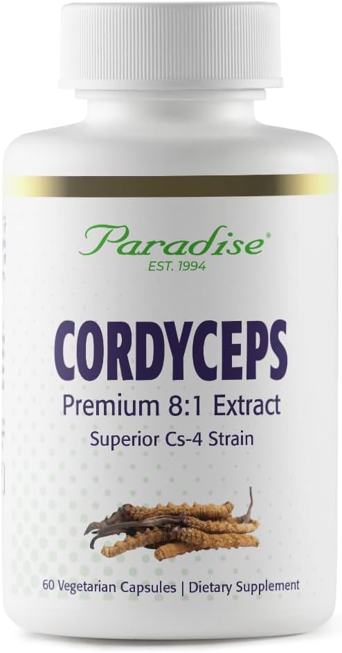 Paradise Herbs Cordyceps CS-4 Extract, Vegan, 60 Vegetarian Capsules