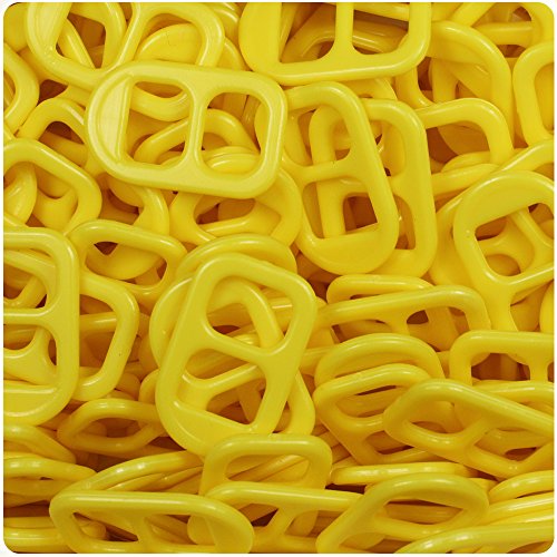 BeadTin Yellow Opaque 25mm Plastic Soda Pop Tabs 2oz