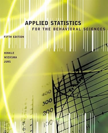 Applied Statistics for the Behavioral Sciences