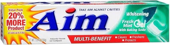 AIM, White Gel, white mint, 5.5 Ounce