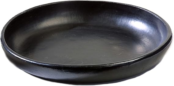 Authentic La Chamba Deep Plate - Elegant, All-Natural Black Clay Dish for Dinnerware and Serving - Microwave Safe Earthenware, Handmade in Colombia, 6 Diameter
