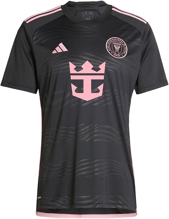 adidas Men's Soccer 23/24 Inter Miami Away Jersey - Glittering Pink Details and Moisture-Wicking AEROREADY