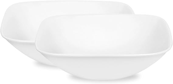 Corelle White 2-Piece 32-Ounce Square Bowl Set