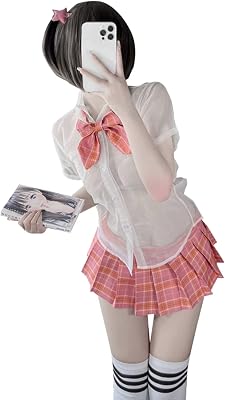 AGJGFM Japanese female students sexy clothing underwear perspective Lolita cut-out role-playing dress