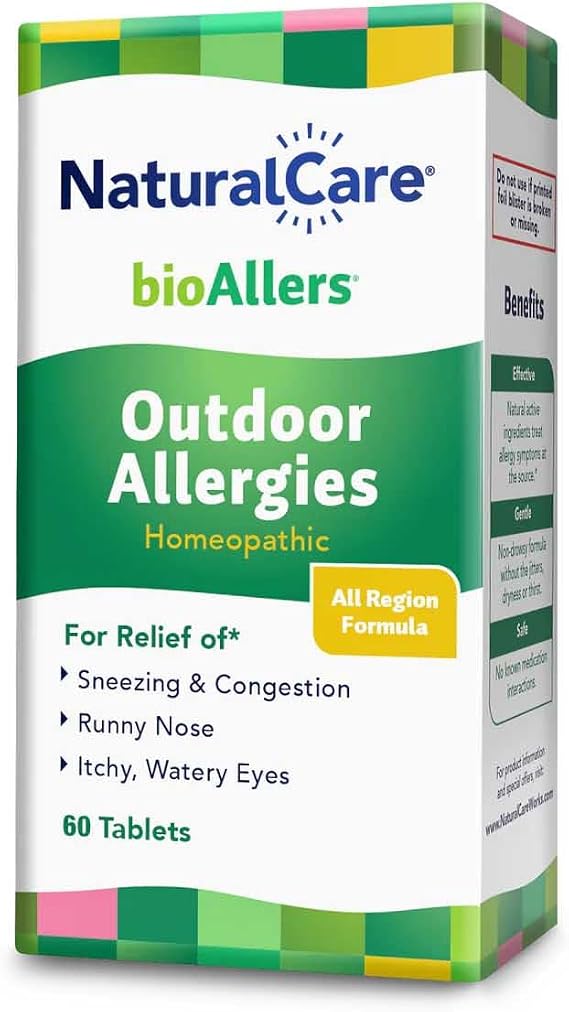 bioAllers NaturalCare Outdoor Allergies Homeopathic Tablets, 60ct | May Provide Support Through Sinus Congestion, Sneezing & Runny Nose, Itchy, Watery Eyes