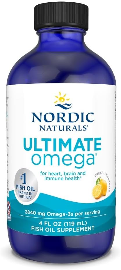 Nordic Naturals Ultimate Omega Liquid, 2840mg Fish Oil, Lemon Flavor - 4oz