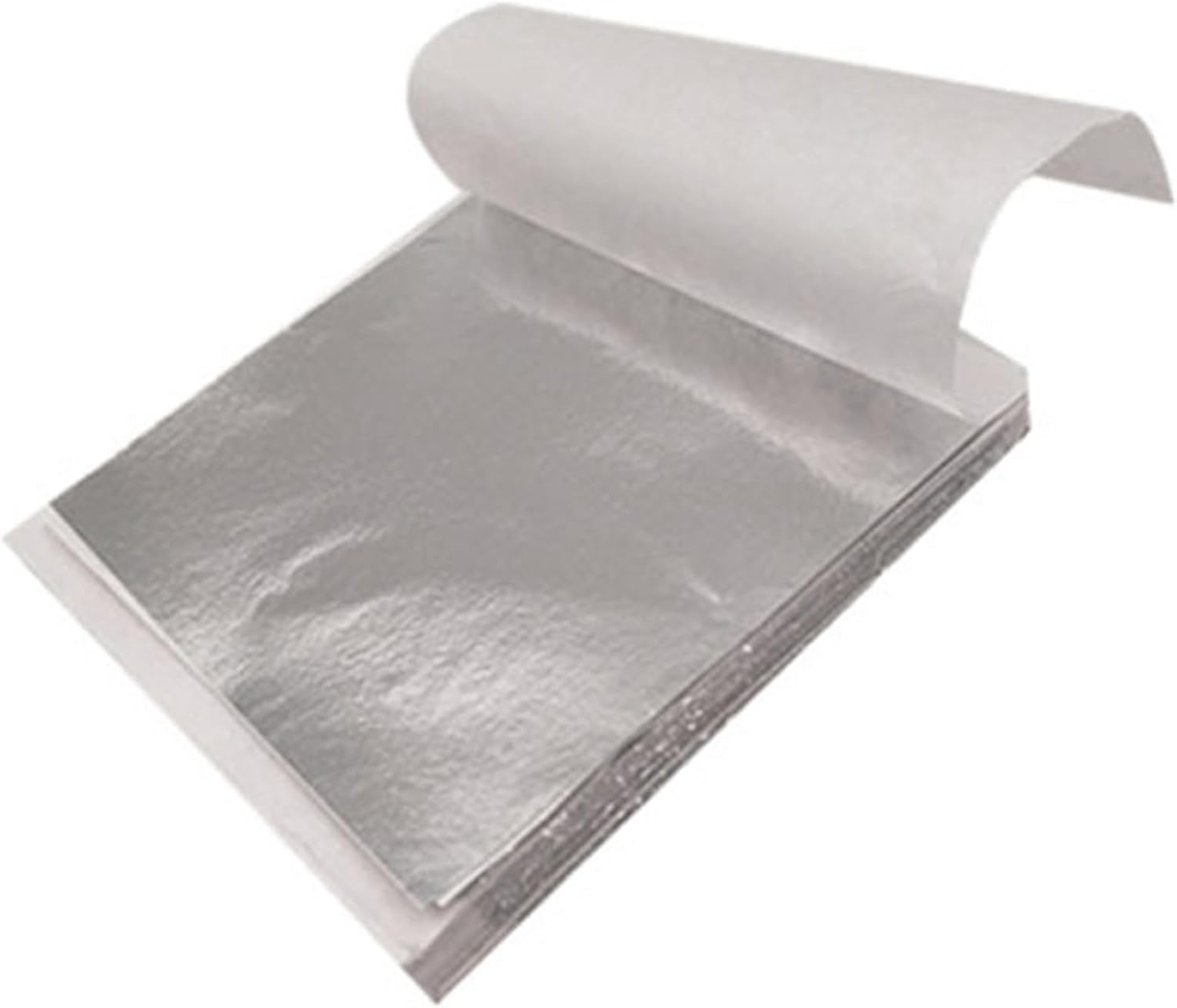 200 Sheets Silver Leaf Sheets, Silver Leaf Foil Paper, Silver Foil Sheet for Art and Craft Projects, Home Improvement, Gilding, Furniture, Makeup & Nail Art