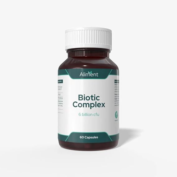 Aliment Biotic Complex – Lab4® Multi-Strain Probiotic with Prebiotic FOS | 6 Billion CFU | Daily Gut Health Support | Vegetarian Capsules | UK Made | 60 Capsules
