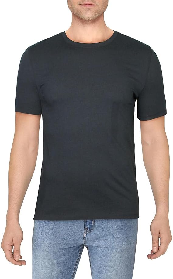 Perry Ellis Men's Core Crew Neck Pima Tee, Solid Soft, Stretch Fabric, Breathable, Lightweight Short Sleeve T-Shirt for Men
