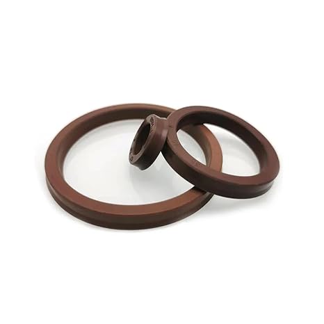 Seal Washer 2Pcs ID 11.2-53mm USH Hydraulic Oil Seal,Piston/Piston Rod/Shaft Seals, FluorineRubber,Oil Pumps Engines,Brown Hardware Fittings(35x45x6)
